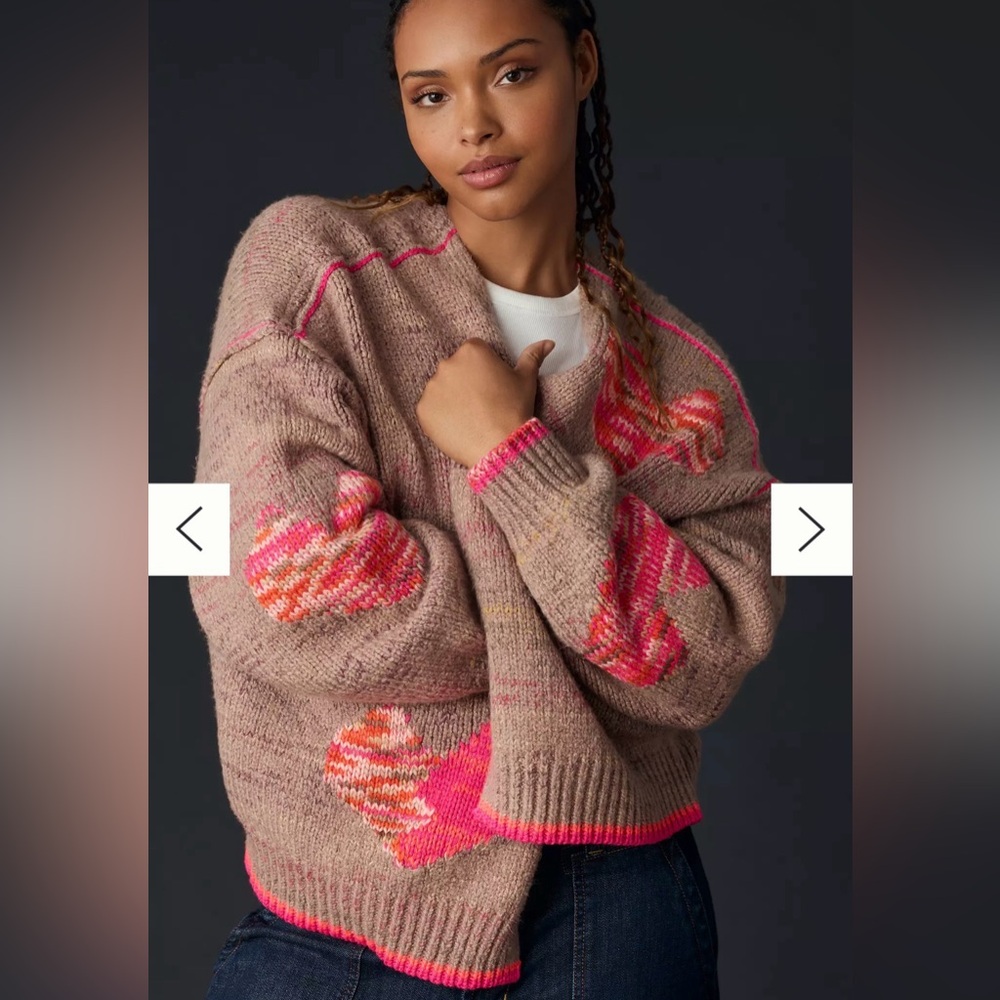 Daily Practice by Anthropologie Heart Cardigan size M/L - Picture 3 of 9